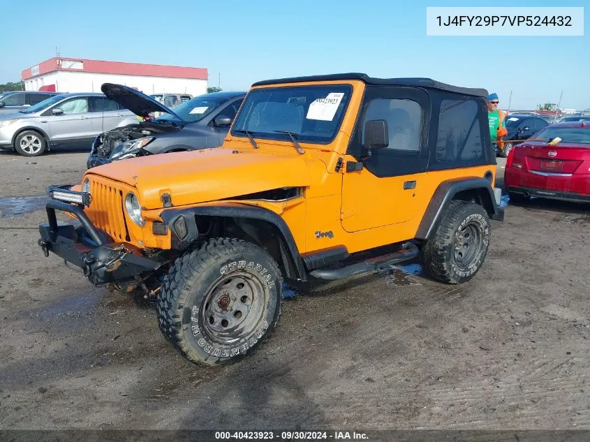 1997 Jeep Wrangler Se VIN: 1J4FY29P7VP524432 Lot: 40423923