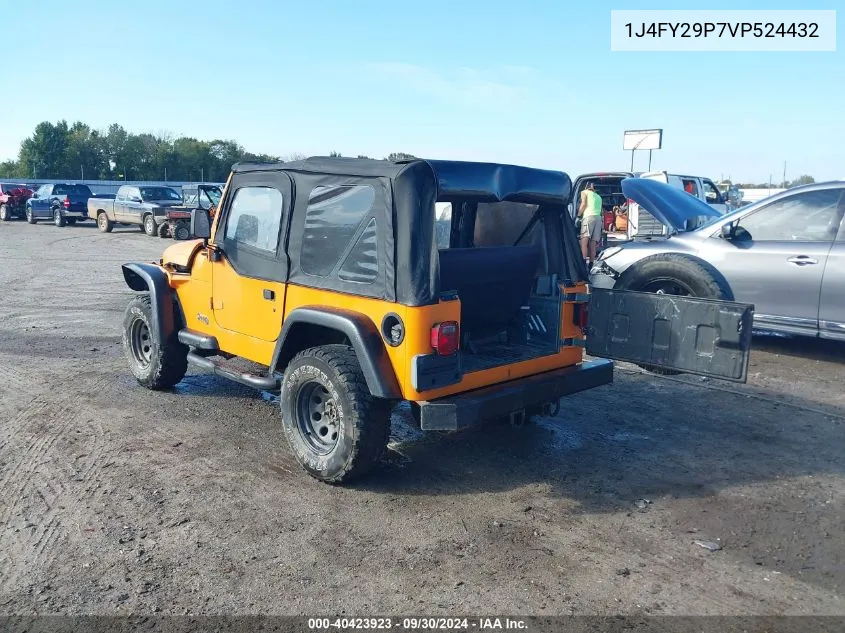 1997 Jeep Wrangler Se VIN: 1J4FY29P7VP524432 Lot: 40423923