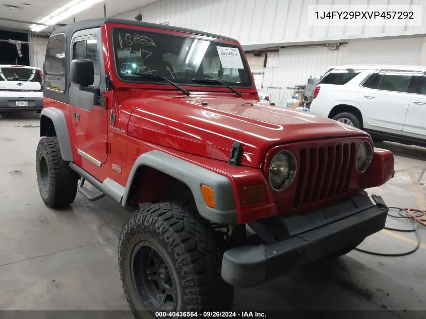 1997 Jeep Wrangler Se VIN: 1J4FY29PXVP457292 Lot: 40436564