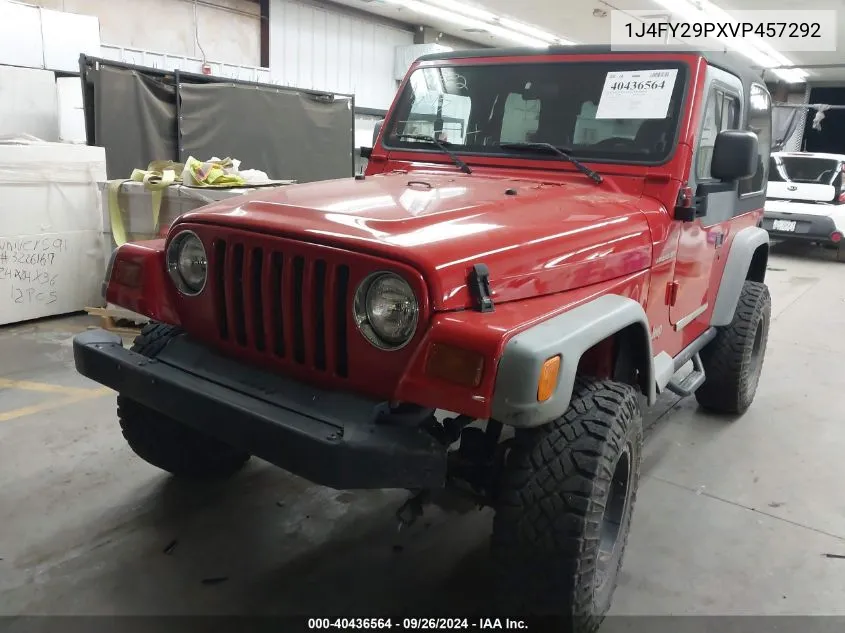 1997 Jeep Wrangler Se VIN: 1J4FY29PXVP457292 Lot: 40436564