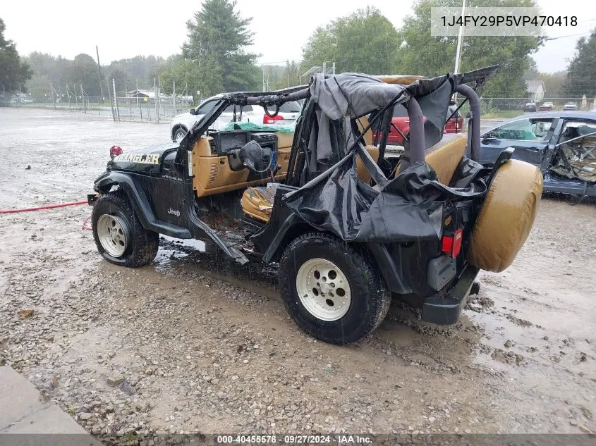 1997 Jeep Wrangler Se VIN: 1J4FY29P5VP470418 Lot: 40455578