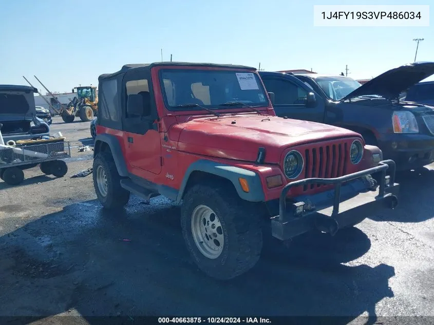 1997 Jeep Wrangler Sport VIN: 1J4FY19S3VP486034 Lot: 40663875