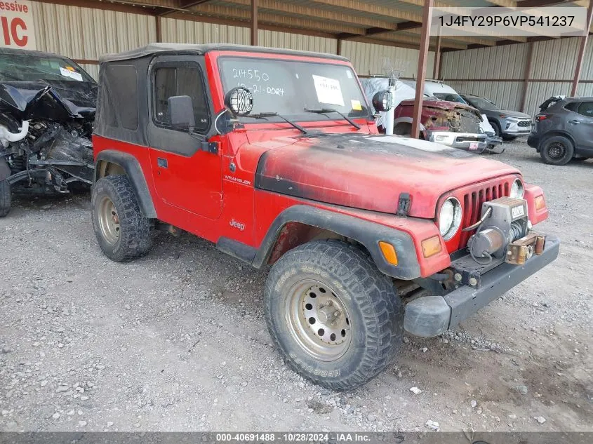 1997 Jeep Wrangler Se VIN: 1J4FY29P6VP541237 Lot: 40691488