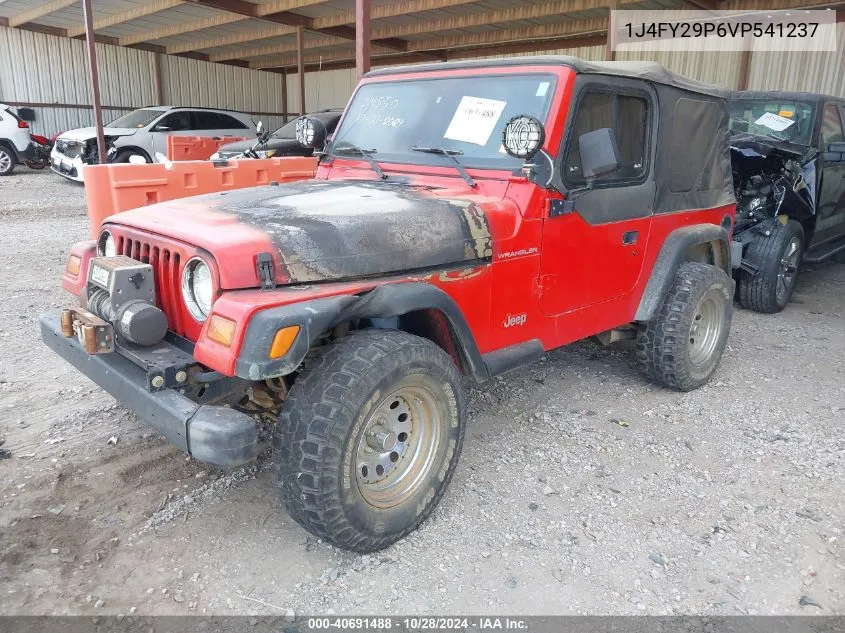 1997 Jeep Wrangler Se VIN: 1J4FY29P6VP541237 Lot: 40691488