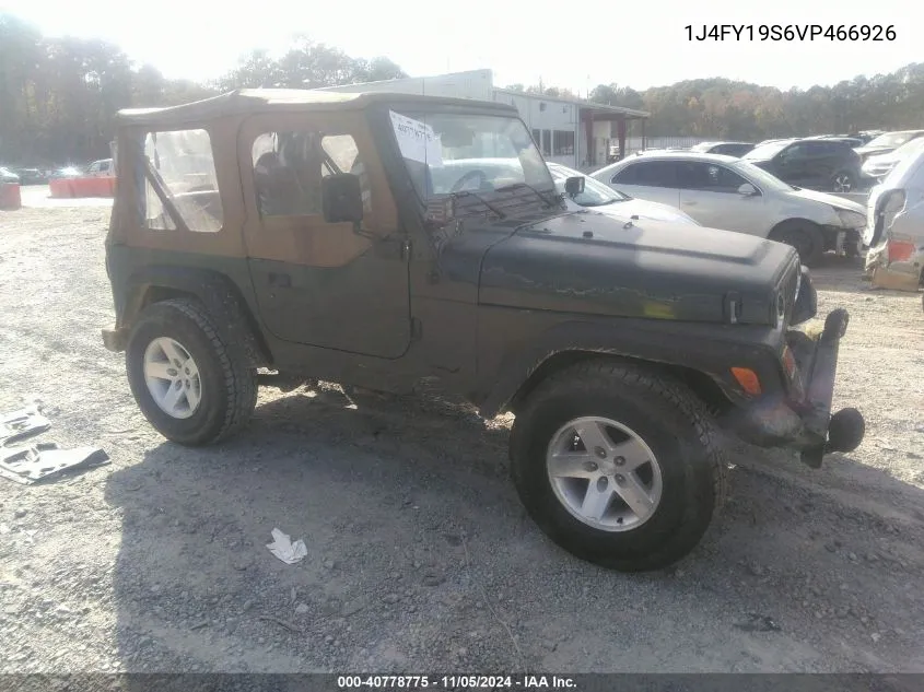 1997 Jeep Wrangler Sport VIN: 1J4FY19S6VP466926 Lot: 40778775