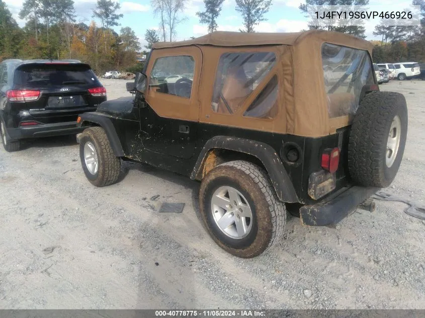 1997 Jeep Wrangler Sport VIN: 1J4FY19S6VP466926 Lot: 40778775