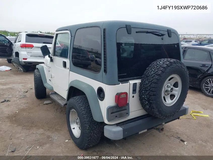 1998 Jeep Wrangler Sport VIN: 1J4FY19SXWP720686 Lot: 39531677