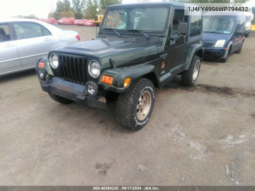 1998 Jeep Wrangler Sahara VIN: 1J4FY49S6WP794432 Lot: 40360225