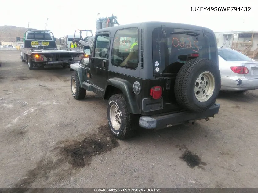 1998 Jeep Wrangler Sahara VIN: 1J4FY49S6WP794432 Lot: 40360225