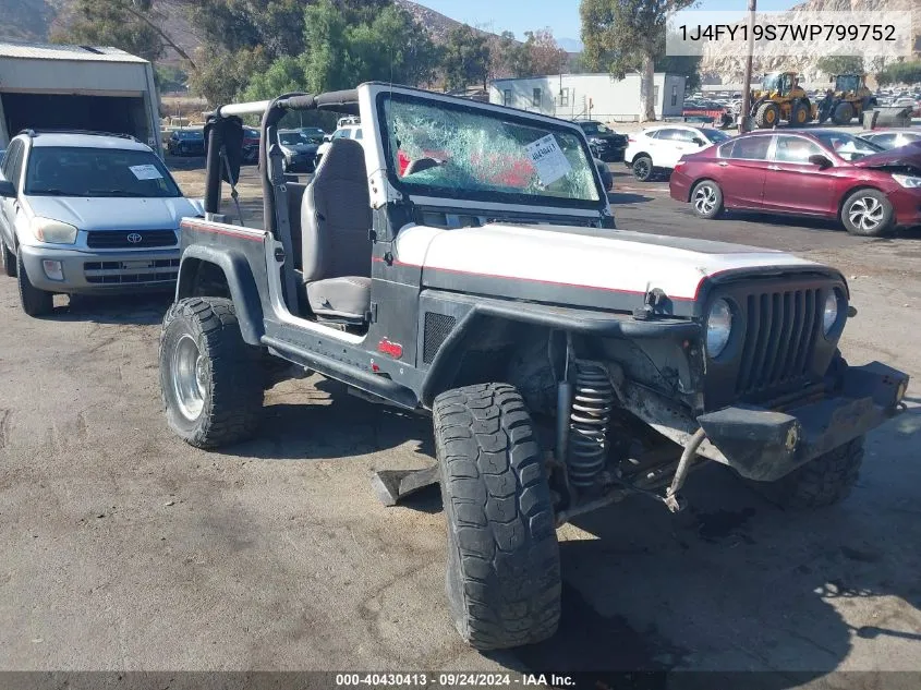 1998 Jeep Wrangler Sport VIN: 1J4FY19S7WP799752 Lot: 40430413