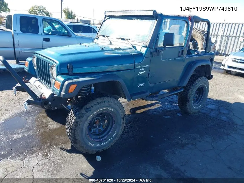 1998 Jeep Wrangler Sport VIN: 1J4FY19S9WP749810 Lot: 40701620