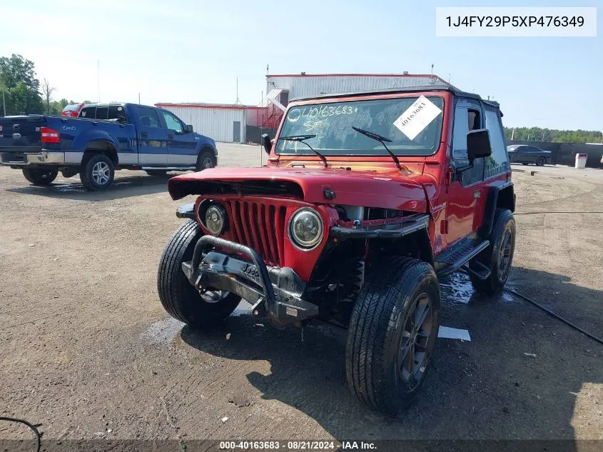 1999 Jeep Wrangler Se VIN: 1J4FY29P5XP476349 Lot: 40163683