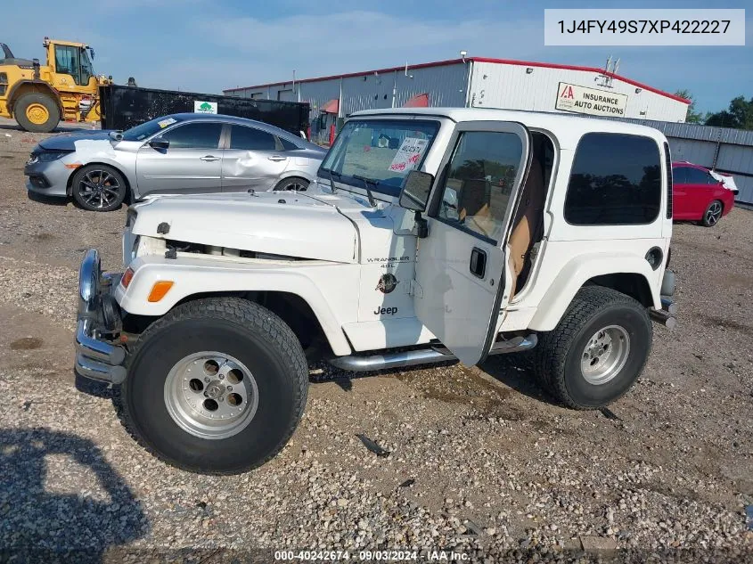 1999 Jeep Wrangler Sahara VIN: 1J4FY49S7XP422227 Lot: 40242674