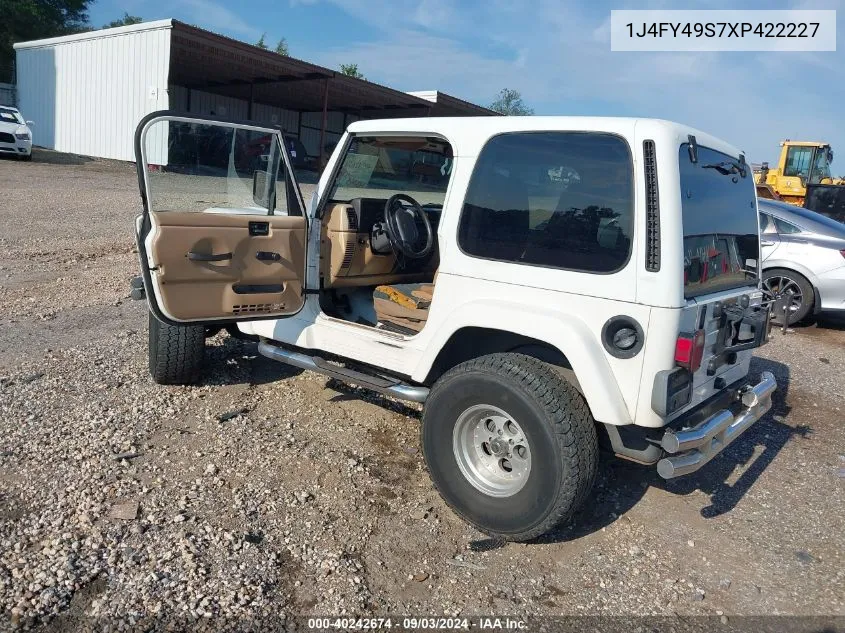 1999 Jeep Wrangler Sahara VIN: 1J4FY49S7XP422227 Lot: 40242674