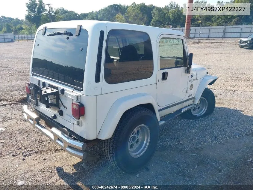 1999 Jeep Wrangler Sahara VIN: 1J4FY49S7XP422227 Lot: 40242674