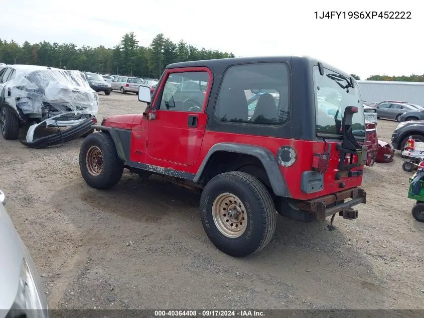 1999 Jeep Wrangler Sport VIN: 1J4FY19S6XP452222 Lot: 40364408