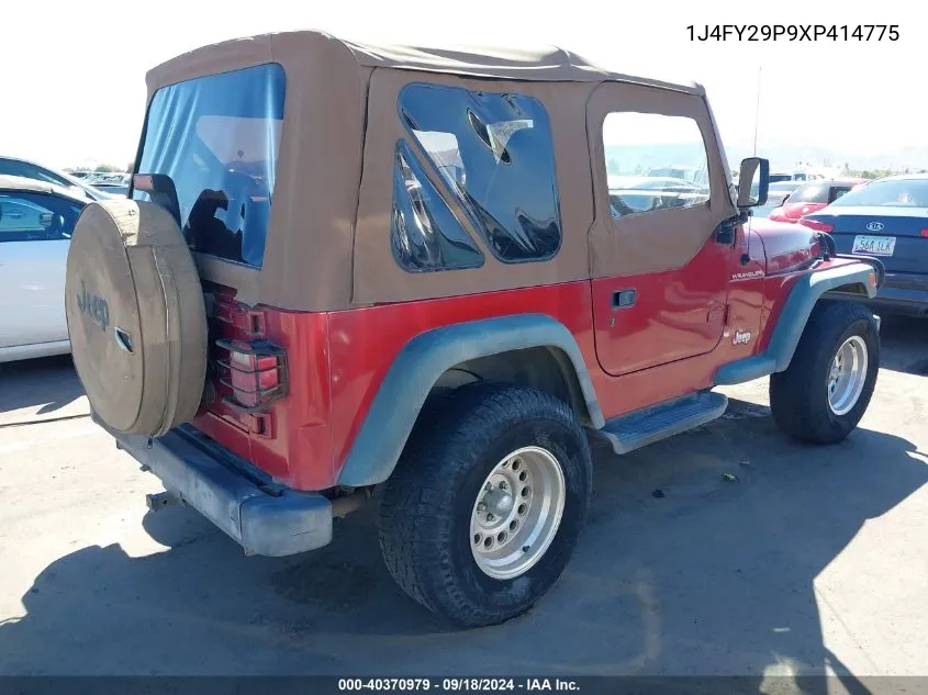 1999 Jeep Wrangler / Tj Se VIN: 1J4FY29P9XP414775 Lot: 40370979