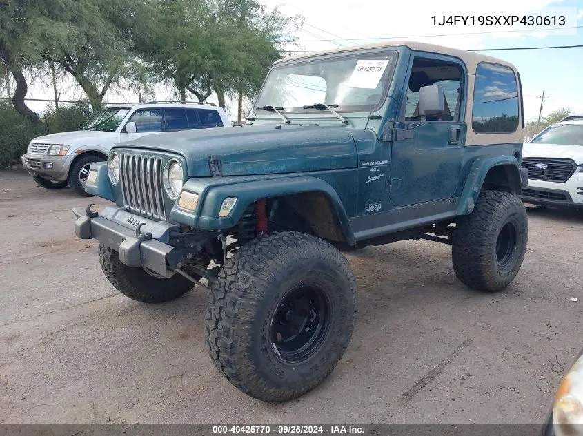 1999 Jeep Wrangler Sport VIN: 1J4FY19SXXP430613 Lot: 40425770