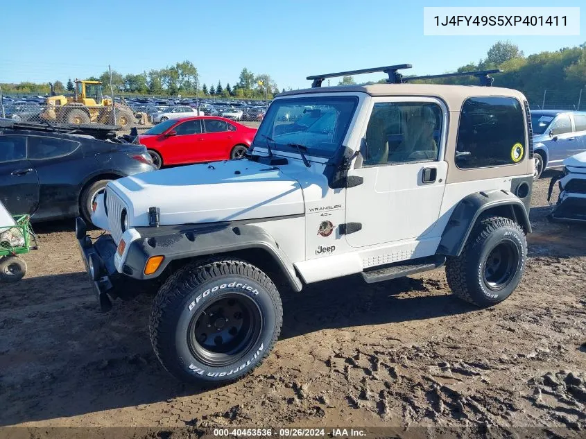 1999 Jeep Wrangler Sahara VIN: 1J4FY49S5XP401411 Lot: 40453536