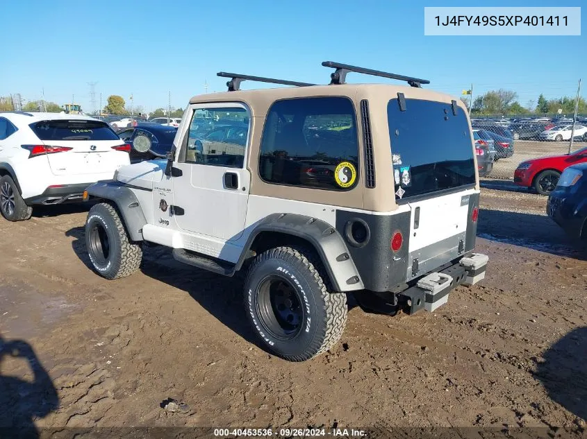 1999 Jeep Wrangler Sahara VIN: 1J4FY49S5XP401411 Lot: 40453536