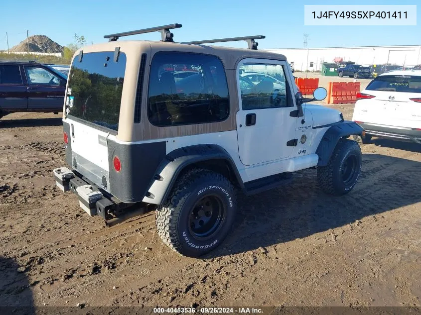 1999 Jeep Wrangler Sahara VIN: 1J4FY49S5XP401411 Lot: 40453536