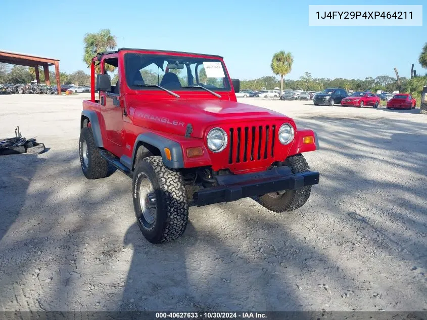 1999 Jeep Wrangler Se VIN: 1J4FY29P4XP464211 Lot: 40627633