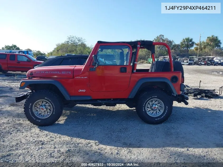 1999 Jeep Wrangler Se VIN: 1J4FY29P4XP464211 Lot: 40627633