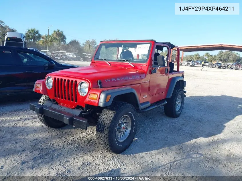 1999 Jeep Wrangler Se VIN: 1J4FY29P4XP464211 Lot: 40627633