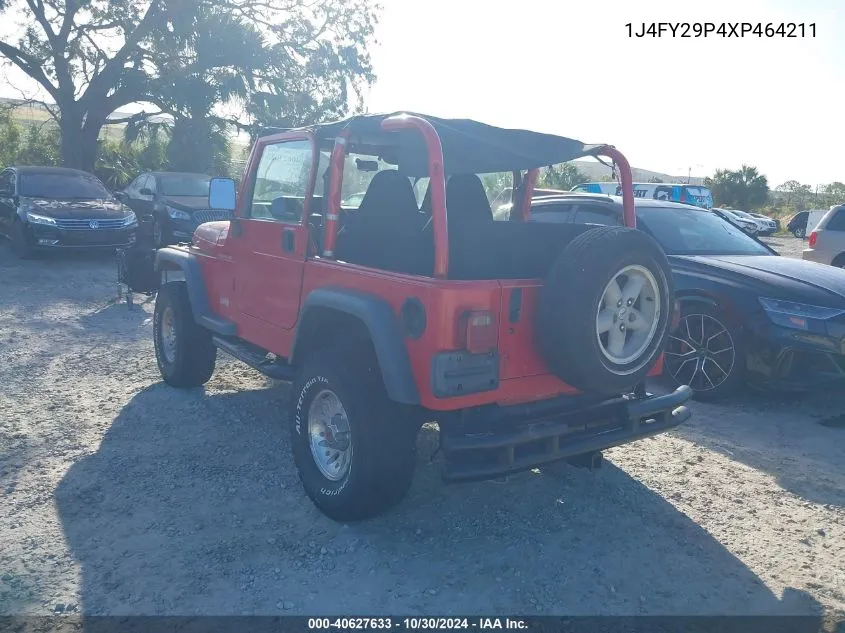 1999 Jeep Wrangler Se VIN: 1J4FY29P4XP464211 Lot: 40627633