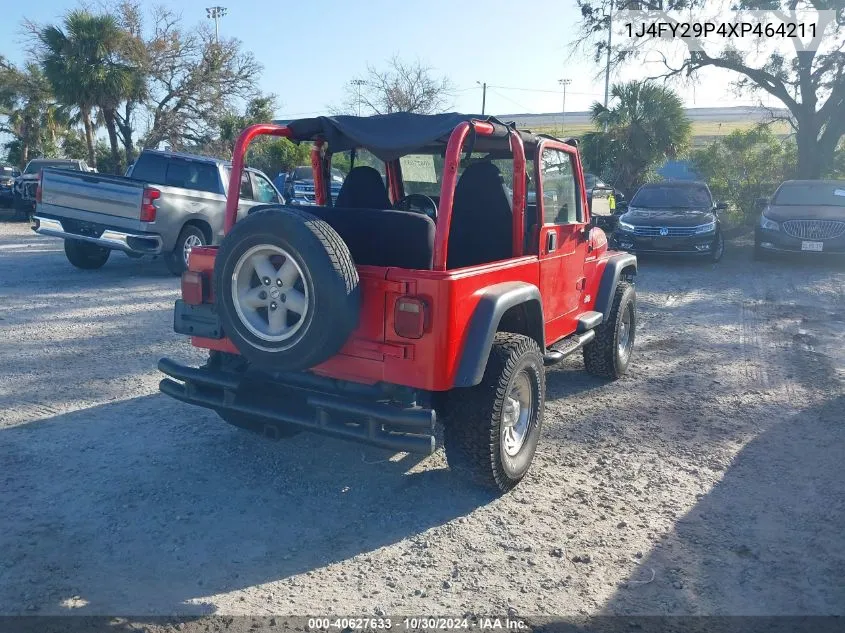 1999 Jeep Wrangler Se VIN: 1J4FY29P4XP464211 Lot: 40627633