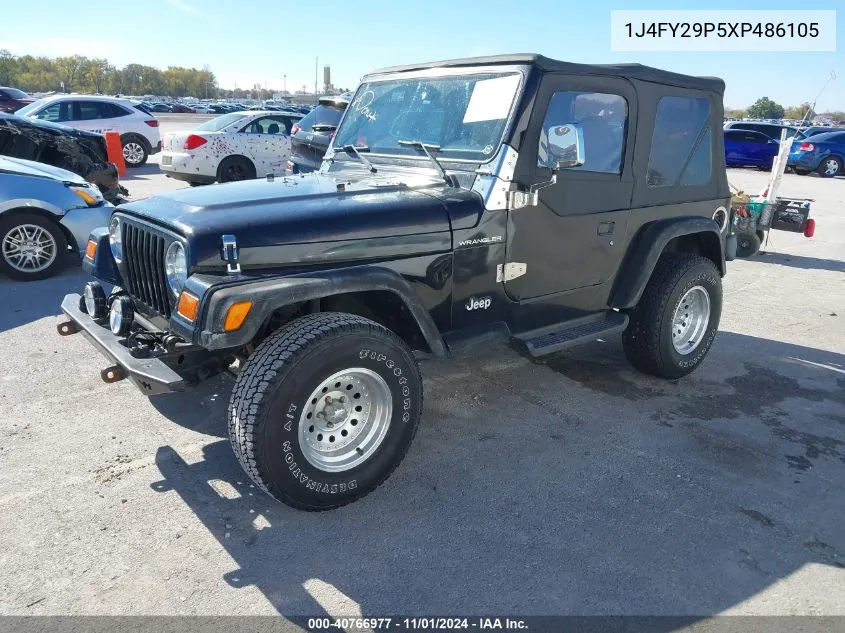 1999 Jeep Wrangler Se VIN: 1J4FY29P5XP486105 Lot: 40766977