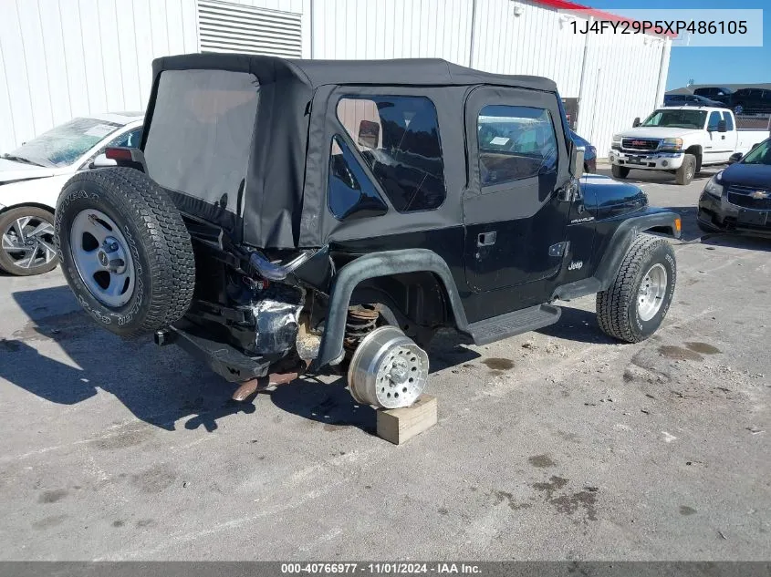 1999 Jeep Wrangler Se VIN: 1J4FY29P5XP486105 Lot: 40766977