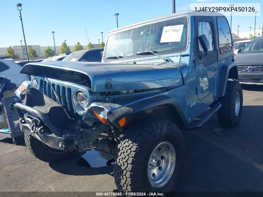 1999 Jeep Wrangler / Tj Se VIN: 1J4FY29P9XP450126 Lot: 40770065