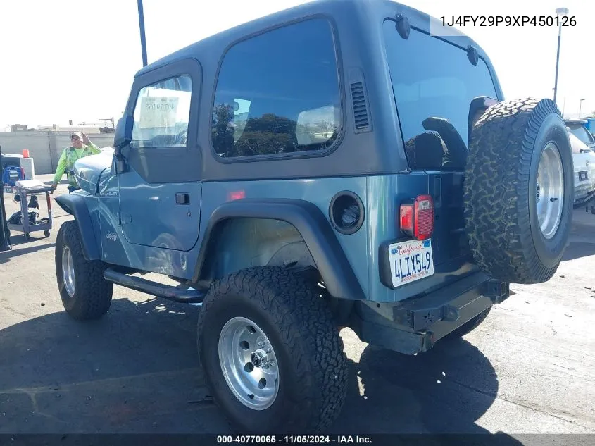 1999 Jeep Wrangler / Tj Se VIN: 1J4FY29P9XP450126 Lot: 40770065