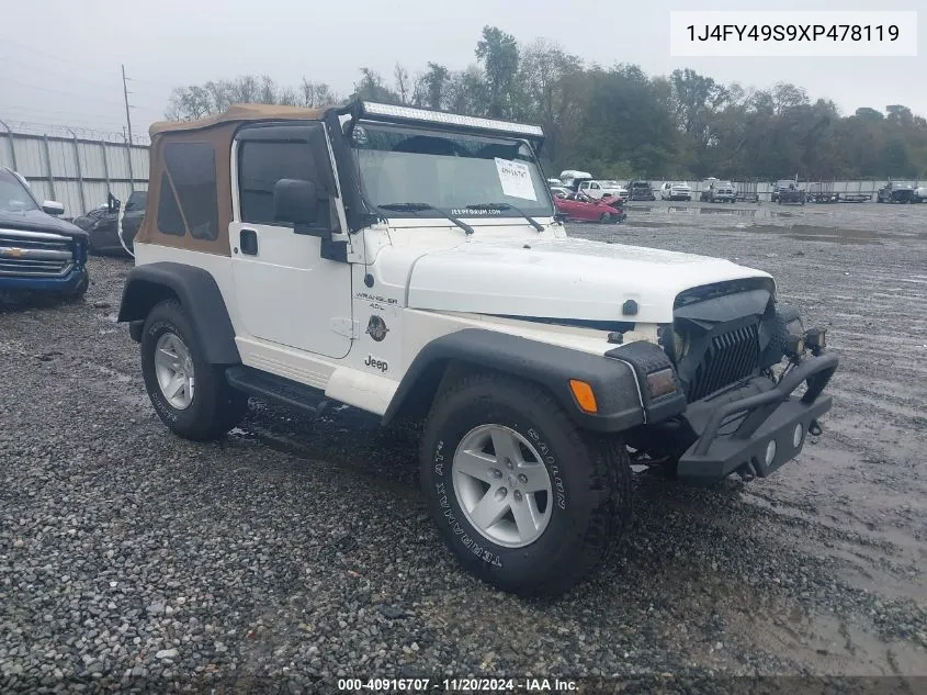 1999 Jeep Wrangler Sahara VIN: 1J4FY49S9XP478119 Lot: 40916707