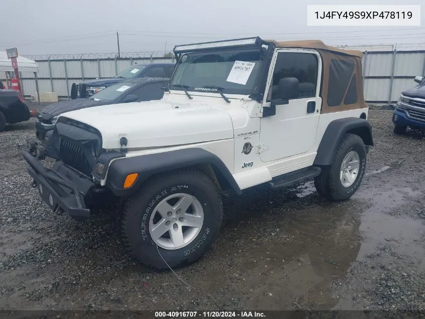 1999 Jeep Wrangler Sahara VIN: 1J4FY49S9XP478119 Lot: 40916707