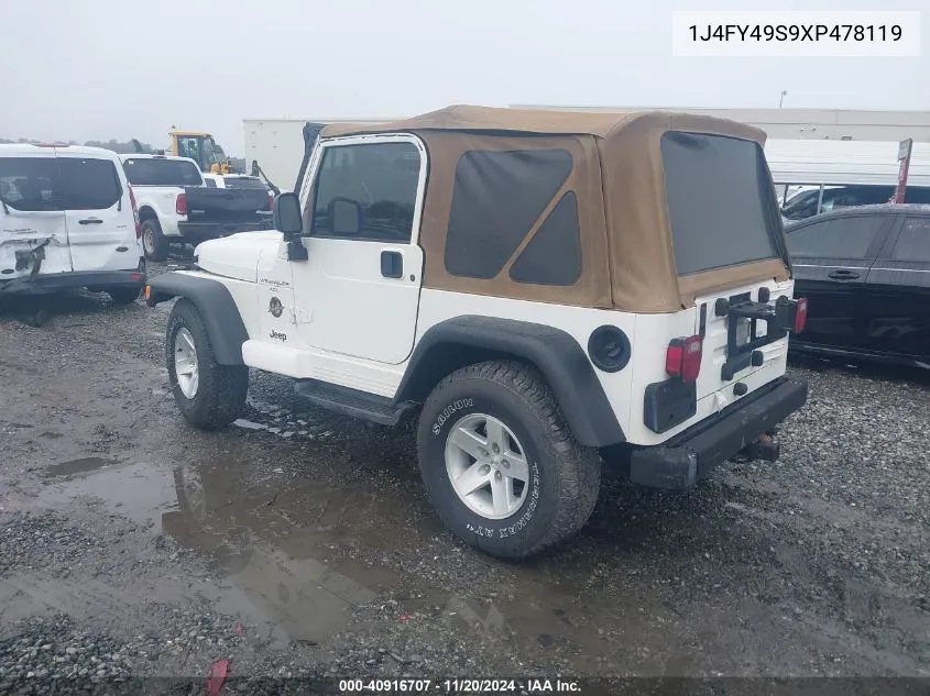 1999 Jeep Wrangler Sahara VIN: 1J4FY49S9XP478119 Lot: 40916707