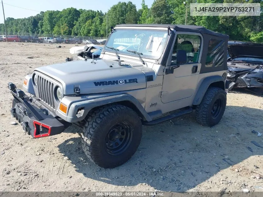 2000 Jeep Wrangler Se VIN: 1J4FA29P2YP753271 Lot: 39349523