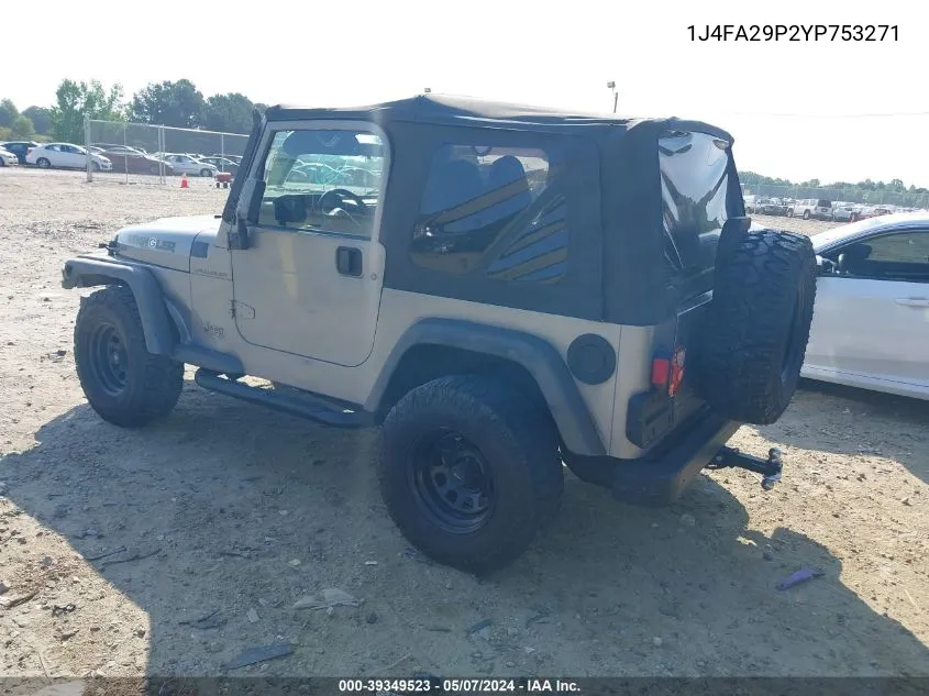 1J4FA29P2YP753271 2000 Jeep Wrangler Se