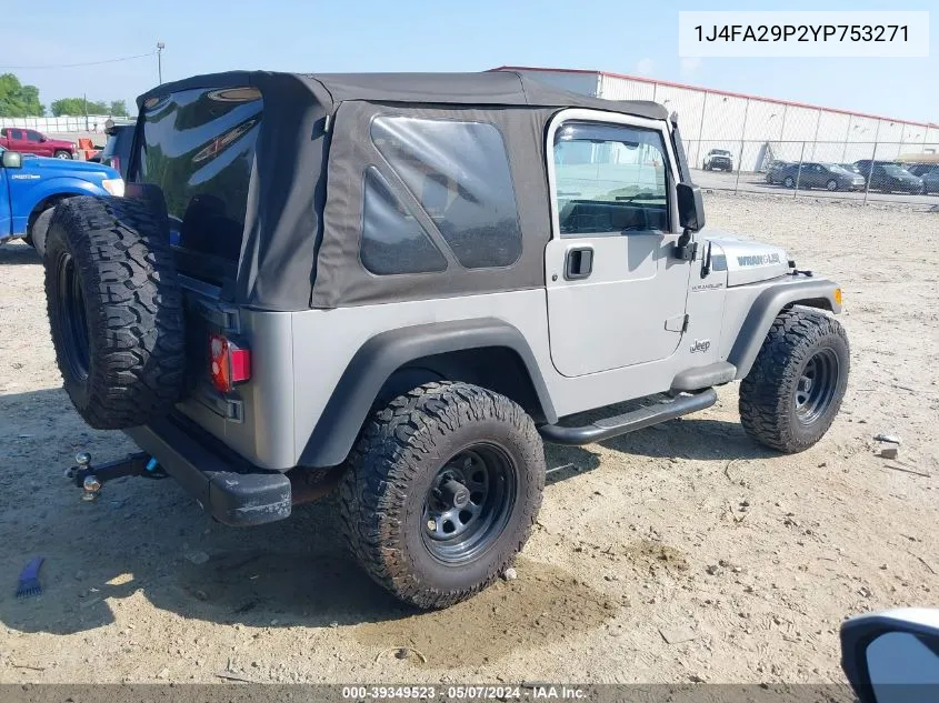 2000 Jeep Wrangler Se VIN: 1J4FA29P2YP753271 Lot: 39349523