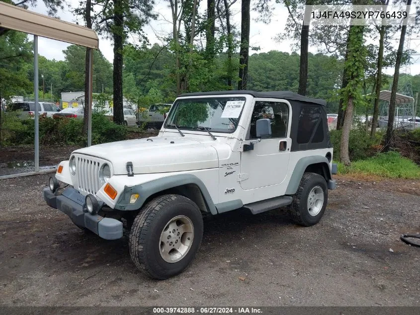 2000 Jeep Wrangler Sport VIN: 1J4FA49S2YP766439 Lot: 39742888