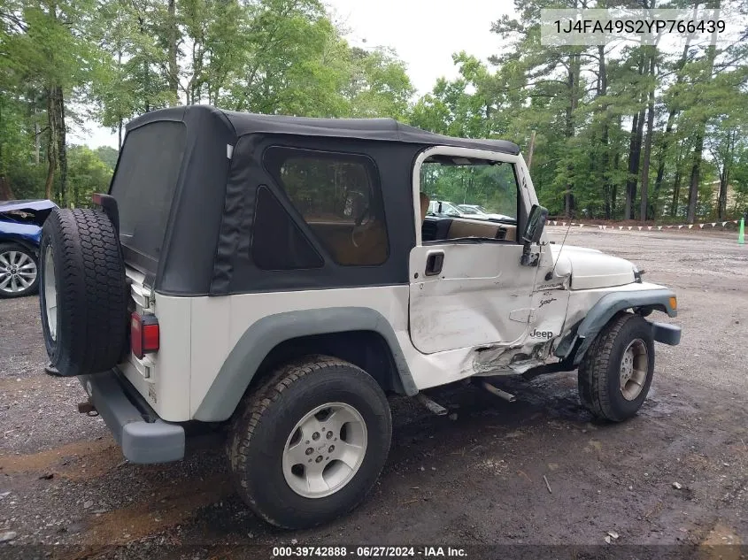 2000 Jeep Wrangler Sport VIN: 1J4FA49S2YP766439 Lot: 39742888