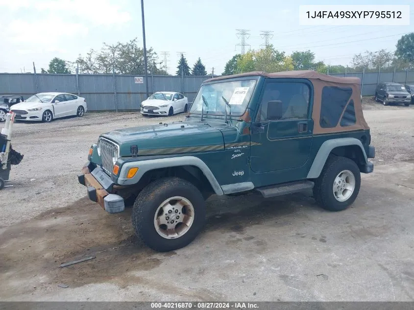 2000 Jeep Wrangler Sport VIN: 1J4FA49SXYP795512 Lot: 40216870