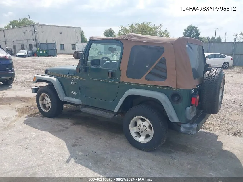 1J4FA49SXYP795512 2000 Jeep Wrangler Sport