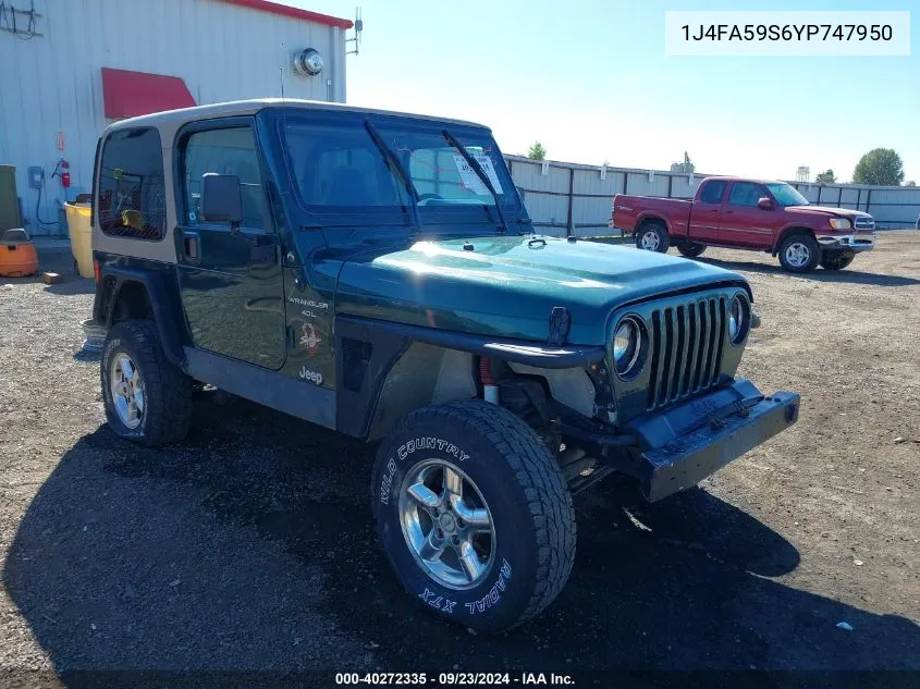 1J4FA59S6YP747950 2000 Jeep Wrangler Sahara