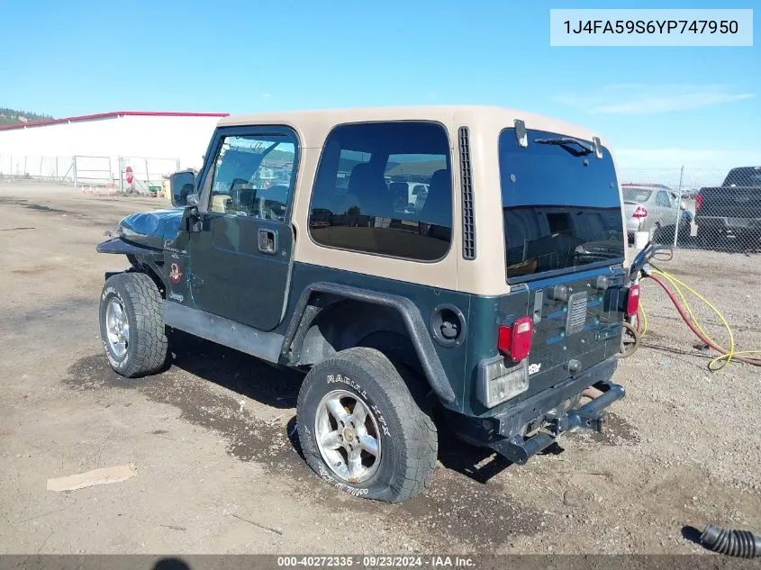 1J4FA59S6YP747950 2000 Jeep Wrangler Sahara