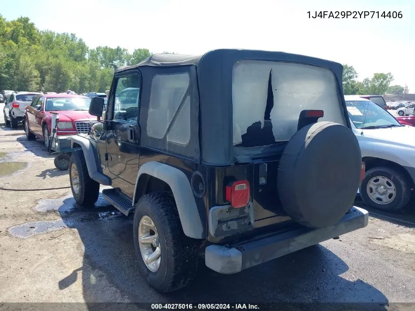 1J4FA29P2YP714406 2000 Jeep Wrangler Se