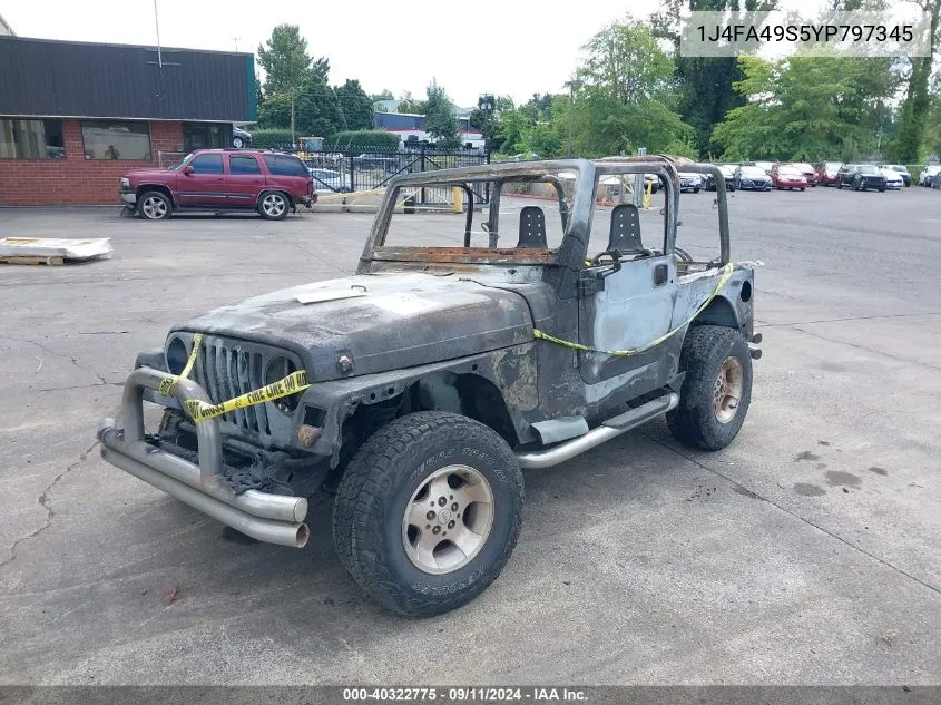 2000 Jeep Wrangler Sport VIN: 1J4FA49S5YP797345 Lot: 40322775