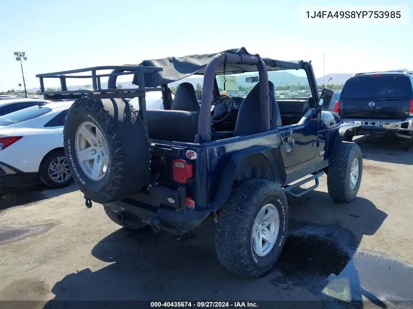 1J4FA49S8YP753985 2000 Jeep Wrangler Sport