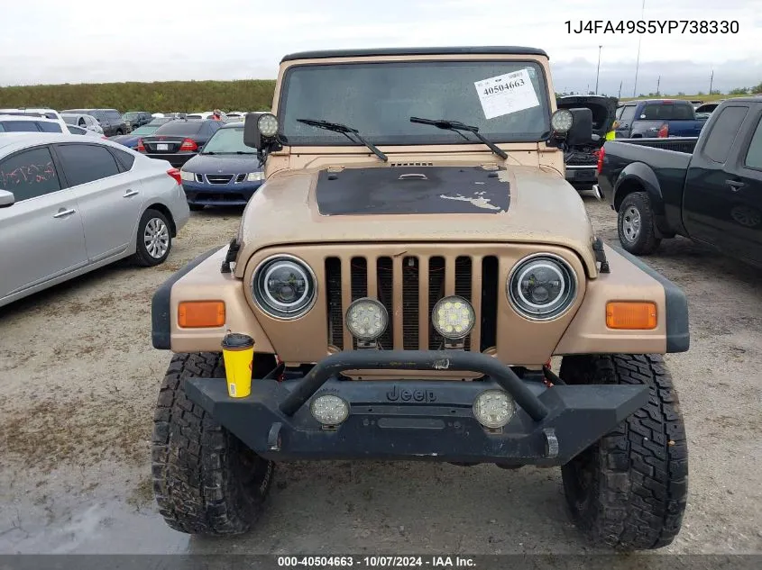 1J4FA49S5YP738330 2000 Jeep Wrangler / Tj Sport